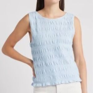 Madewell Smocked Boatneck Tank